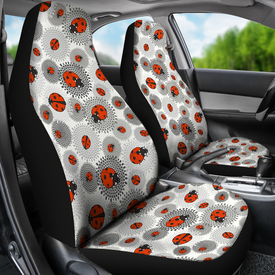 Ladybug Pattern Print Design 05 Universal Fit Car Seat Covers