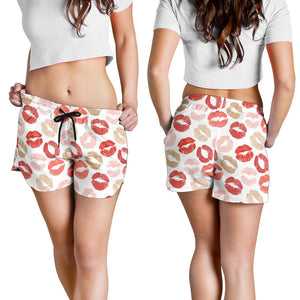 Lips Pattern Print Design 04 Women Shorts