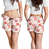 Lips Pattern Print Design 04 Women Shorts