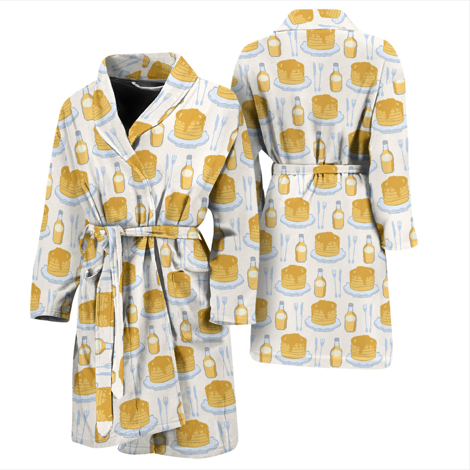 Pancake Pattern Print Design 05 Men's Bathrobe