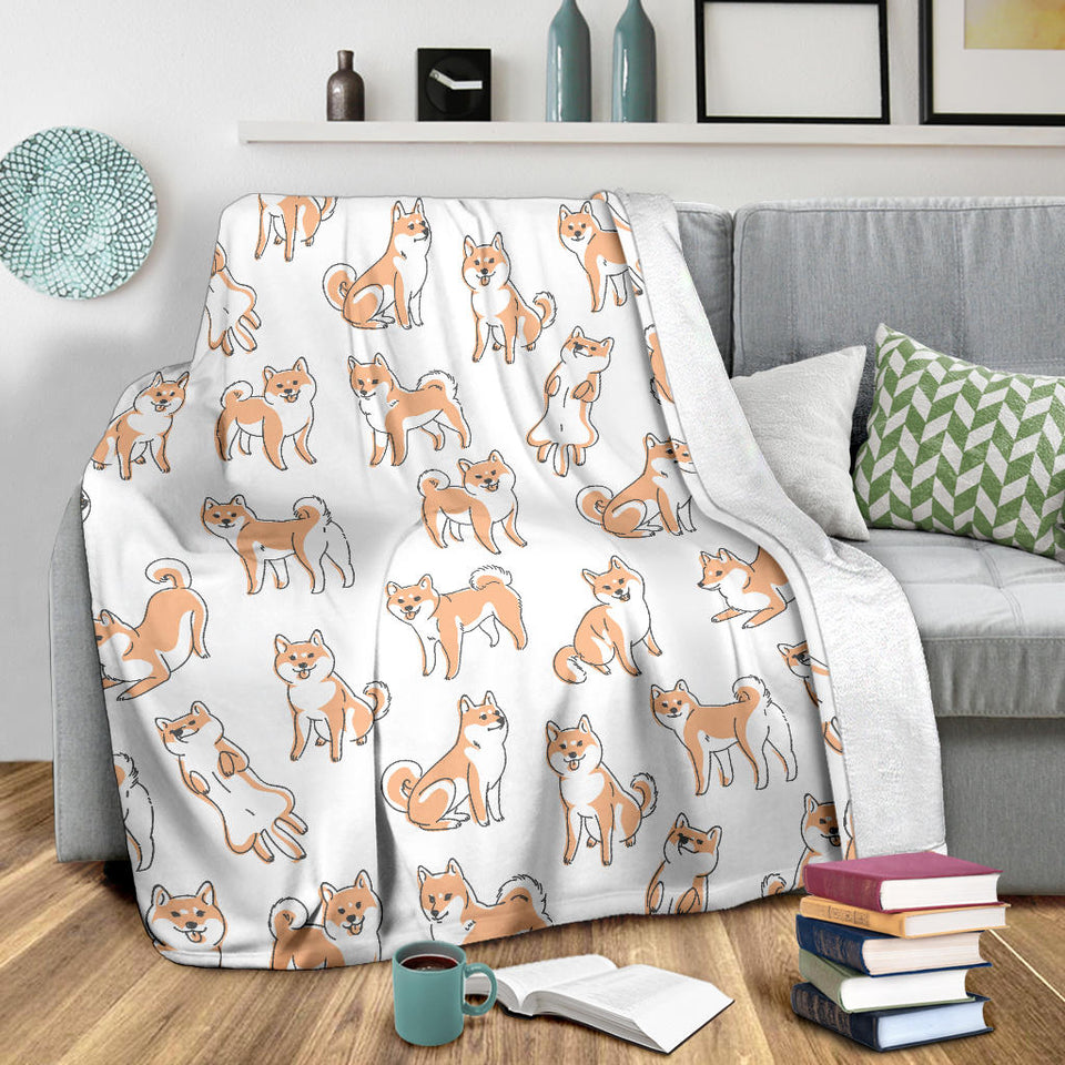 Shiba Inu Dog Pattern Premium Blanket