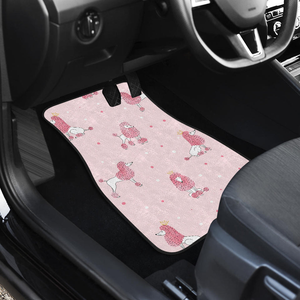 Poodle Dog Pink Color Theme Front And Back Car Mats