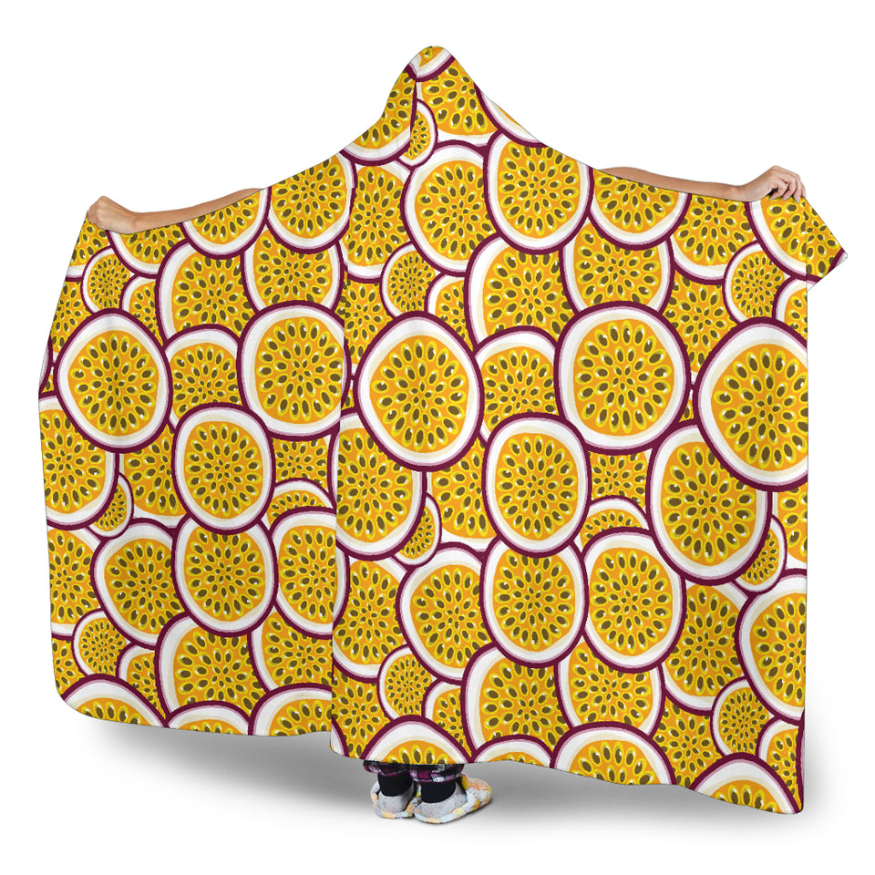 Passion Fruits Slice Pattern Hooded Blanket