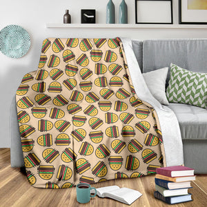 Hamburger Pattern Print Design 01 Premium Blanket