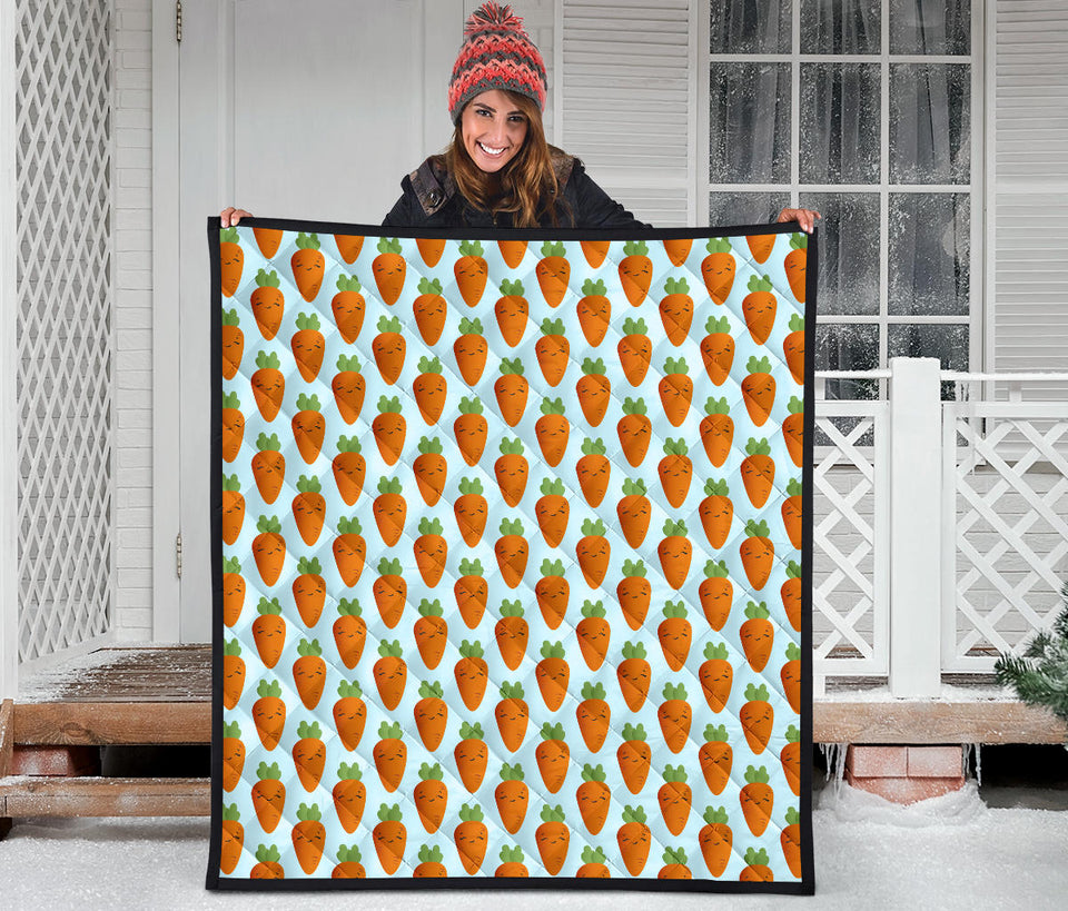 Carrot Pattern Print Design 03 Premium Quilt
