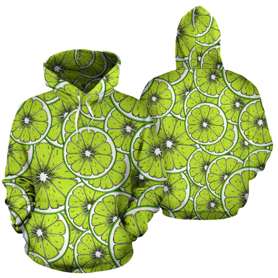 Slices Of Lime Design Pattern Men Women Pullover Hoodie