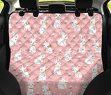 Cute White Rabbit Flower Pink Background Dog Car Seat Covers