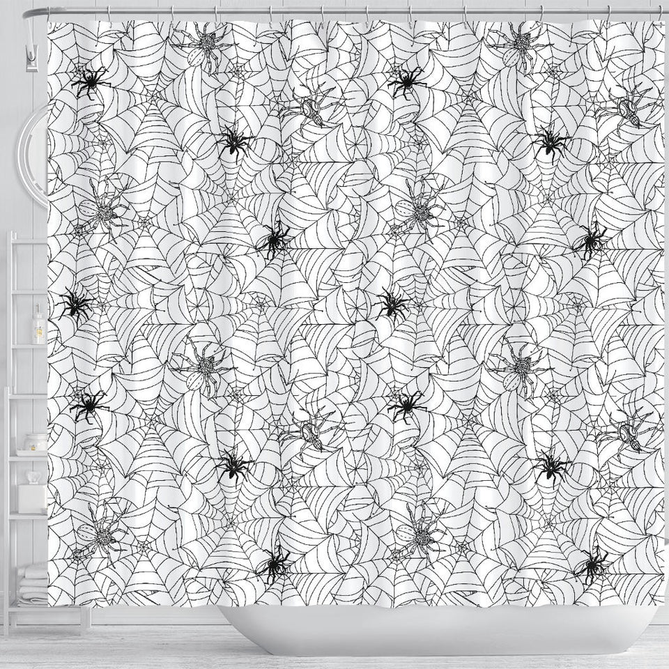 Spider Web Cobweb Pattern Shower Curtain Fulfilled In US