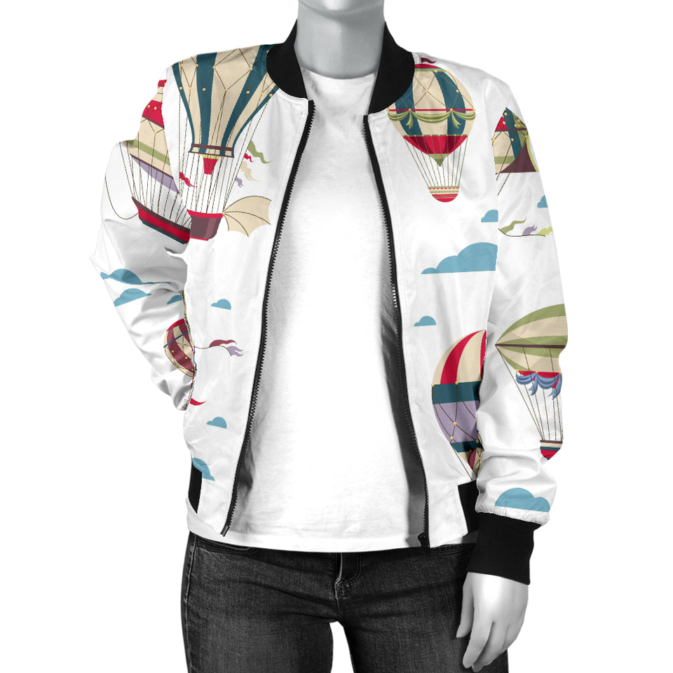 Hot Air Balloon Pattern Women'S Bomber Jacket