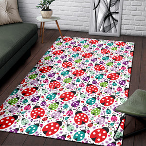 Ladybug Pattern Print Design 03 Area Rug
