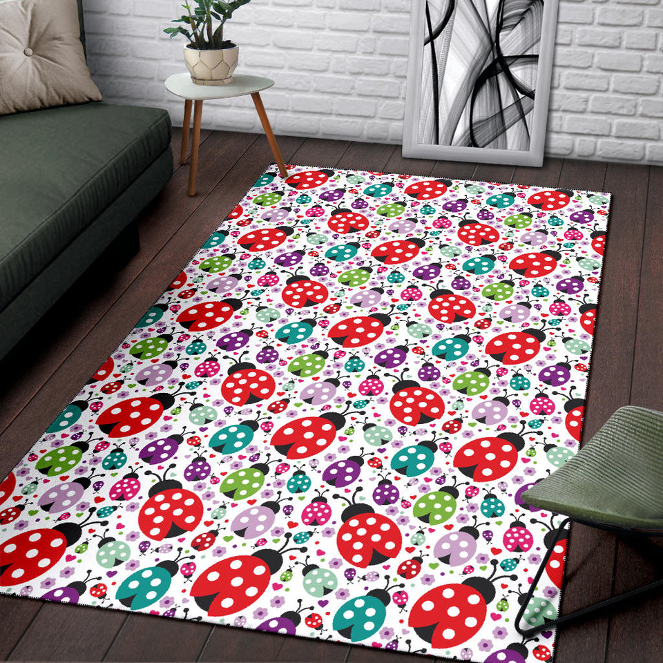 Ladybug Pattern Print Design 03 Area Rug