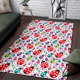 Ladybug Pattern Print Design 03 Area Rug
