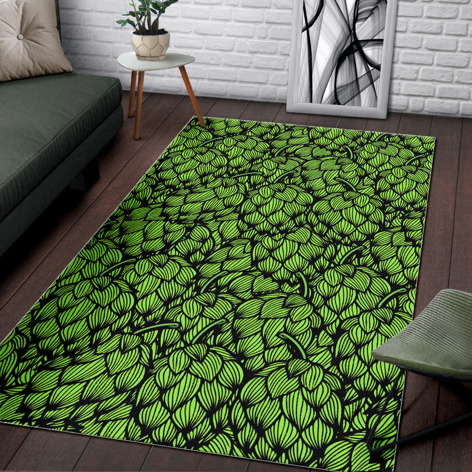 Green Hop Patternn Area Rug