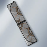 Nautical Wood Steering Wheel Pattern Car Sun Shade