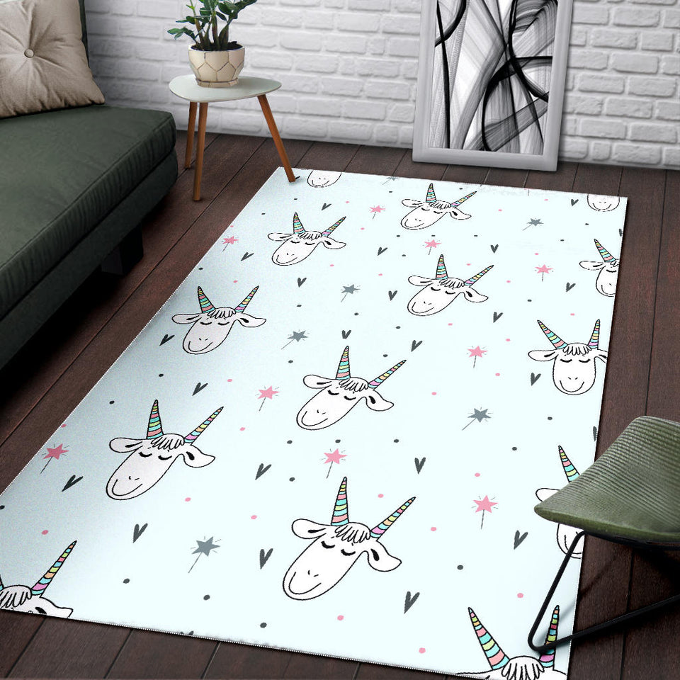 Cute Goat Design Pattern Area Rug