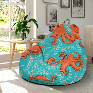Octopus Turquoise Background Bean Bag Cover