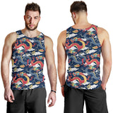 Blue red dragon cloud pattern Men Tank Top
