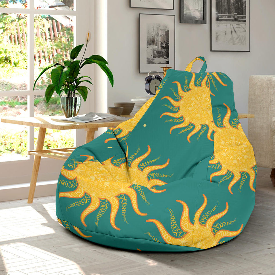 Sun Green Background Bean Bag Cover