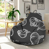 Garlic Pattern Black Background Bean Bag Cover