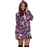 Elephant Indian Style Ornament Pattern Women'S Hoodie Dress