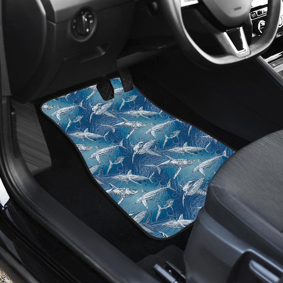 Shark Hand Drawn Front Car Mats