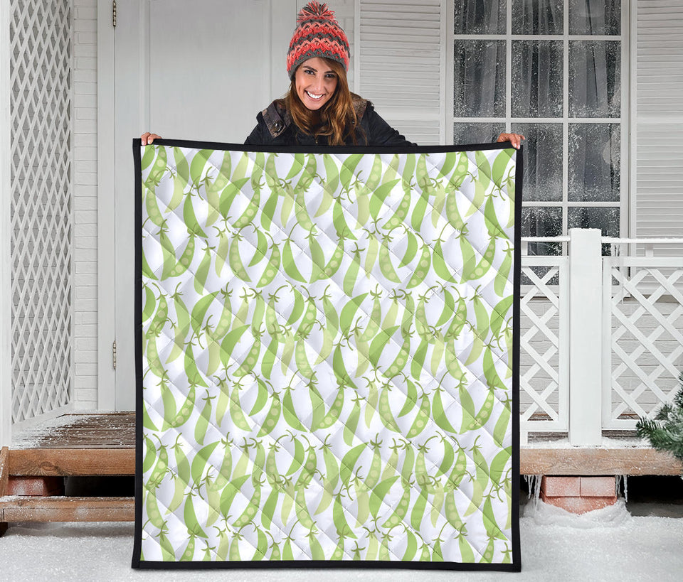 Green Peas Pattern Print Design 03 Premium Quilt