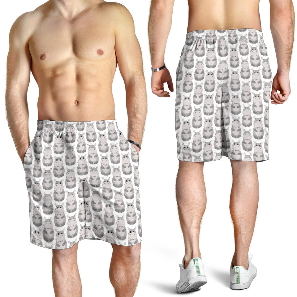 Hippopotamus Pattern Print Design 05 Men Shorts