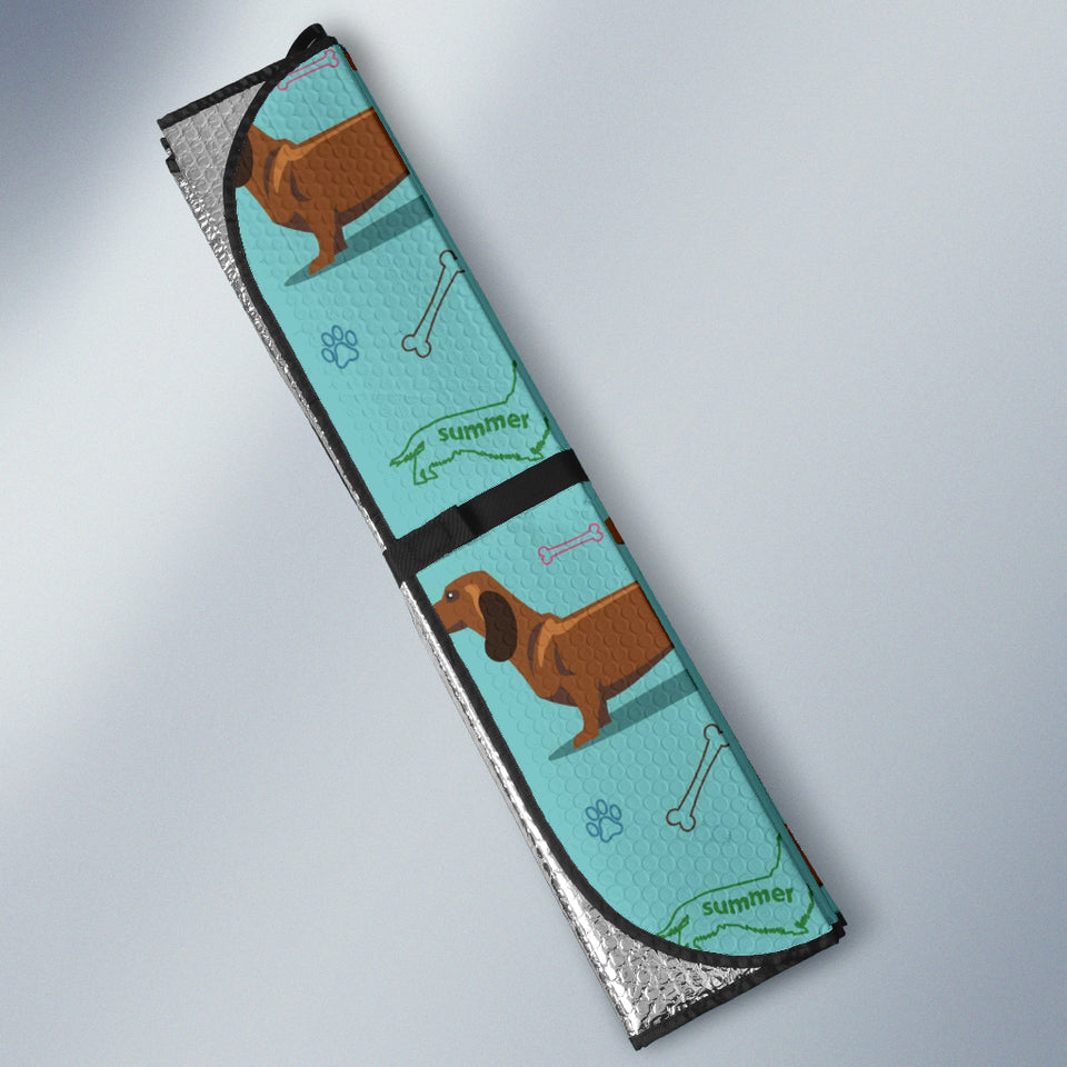 Dachshund Decorative Background Car Sun Shade