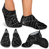 Spider Web Pattern Black Background White Cobweb Aqua Shoes