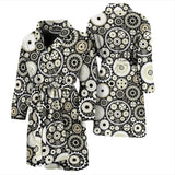 Gear Pattern Print Design 02 Men's Bathrobe