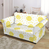 Hand Drawn Sun Pattern Loveseat Couch Slipcover