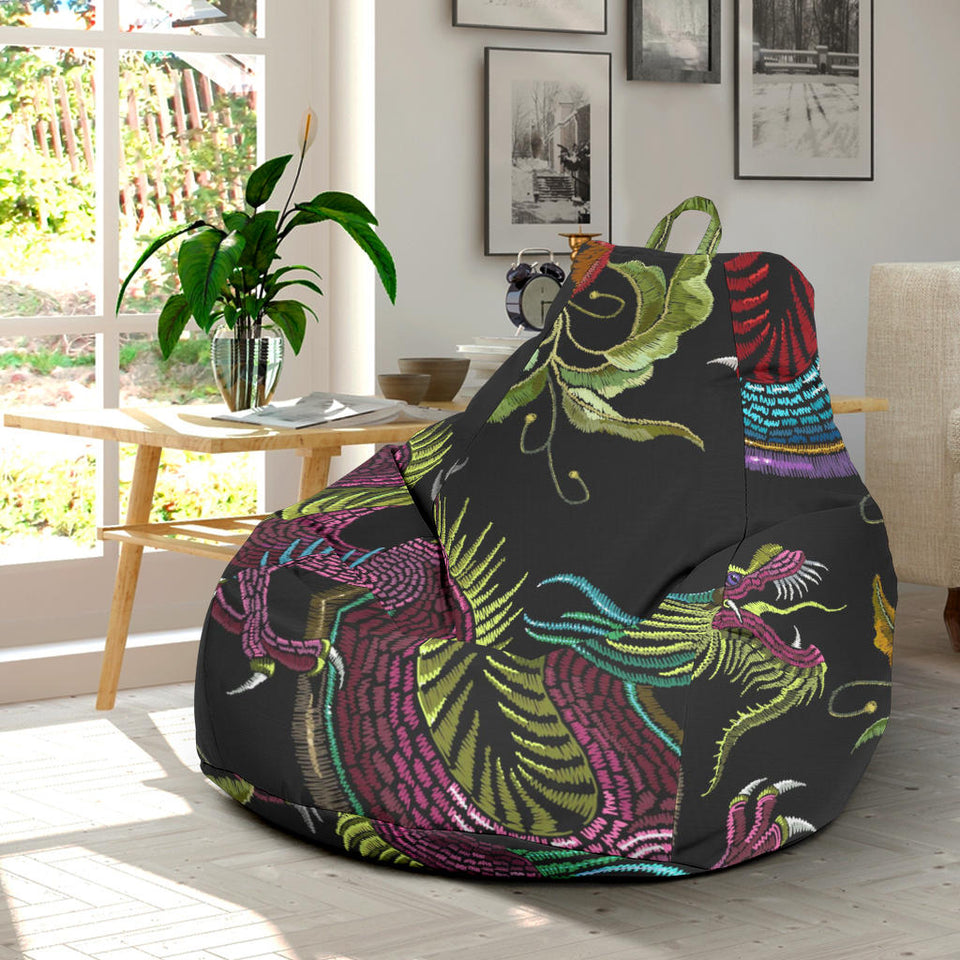 Dragons Flower Pattern Bean Bag Cover