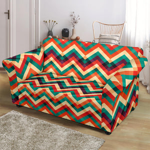 Zigzag  Chevron Colorful Pattern Loveseat Couch Slipcover