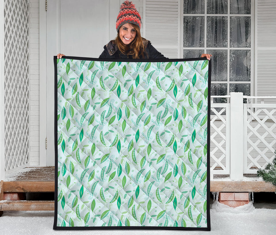 Green Peas Pattern Print Design 01 Premium Quilt