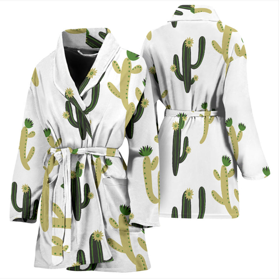 Cute Cactus Pattern Women'S Bathrobe