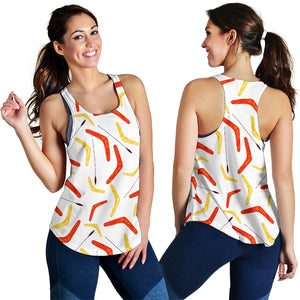 Waterclor boomerang Australian aboriginal ornament Women Racerback Tank Top