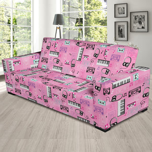 Piano Pattern Print Design 01  Sofa Slipcover