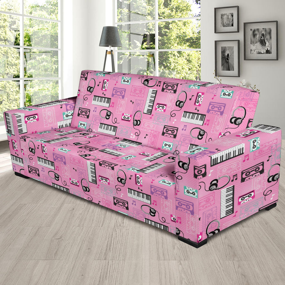 Piano Pattern Print Design 01  Sofa Slipcover