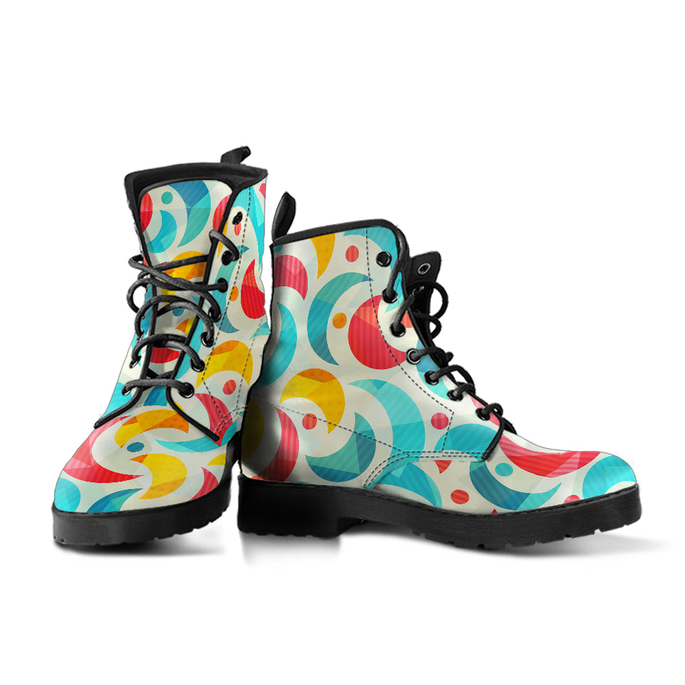 Colorful Moon Pattern Leather Boots