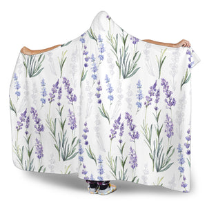 Hand Painting Watercolor Lavender Hooded Blanket