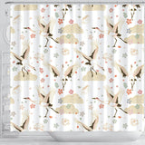 Beautiful Japanese Cranes Pattern Shower Curtain Fulfilled In US