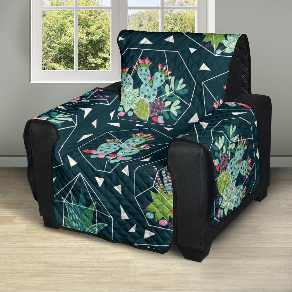 Cactus glass terrarium pattern Recliner Cover Protector