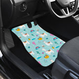 Llama Alpaca Cactus Leaves Pattern Front And Back Car Mats
