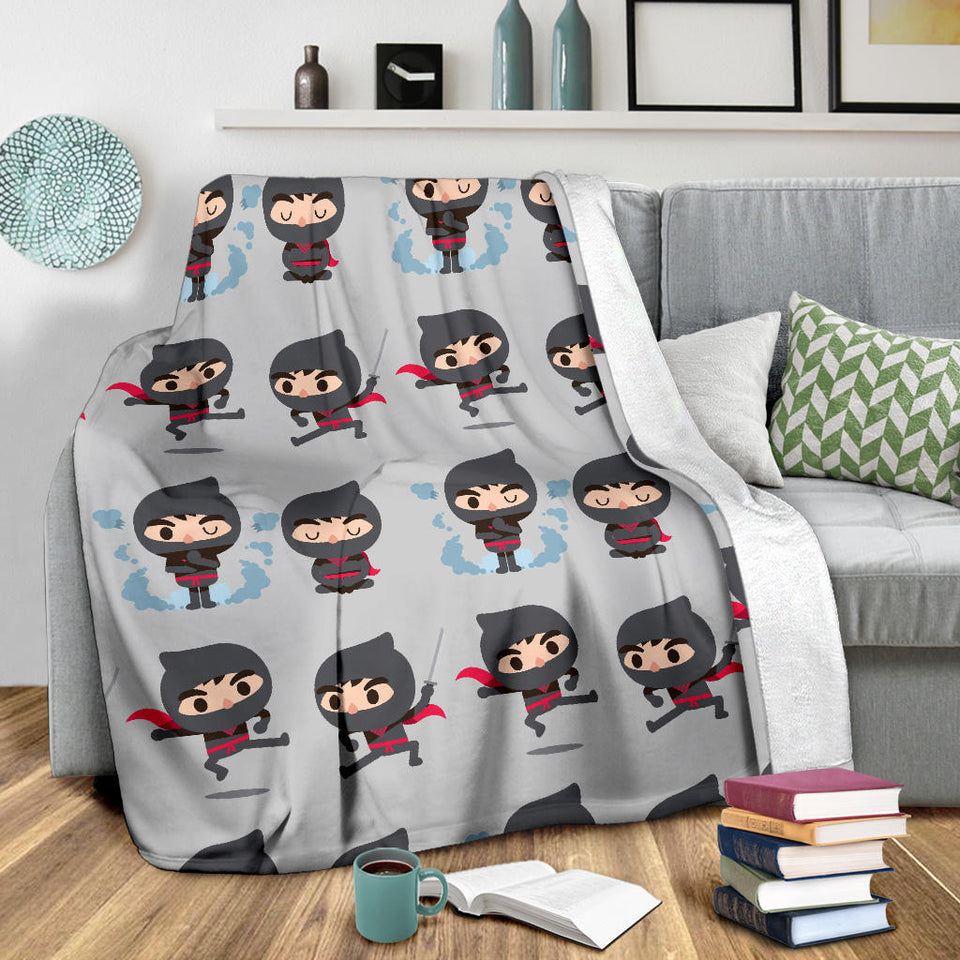 Cute Ninja Pattern Premium Blanket