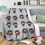 Cute Ninja Pattern Premium Blanket
