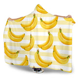 Banana Pattern Blackground Hooded Blanket