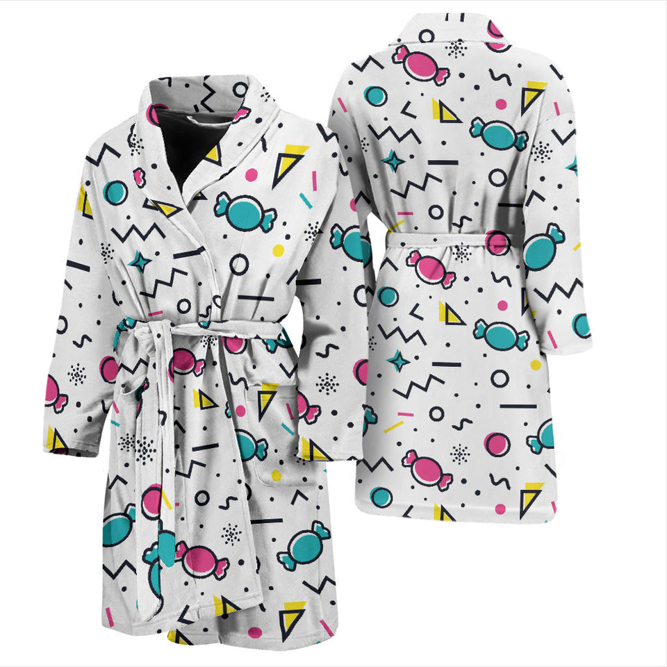 Candy Design Pattern Men'S Bathrobe