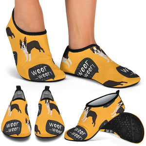 Boston Terrier Design Pattern Aqua Shoes