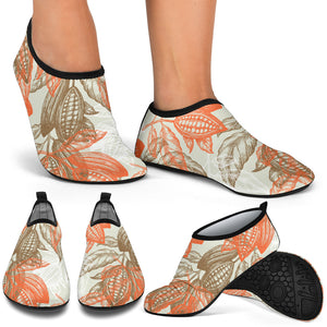 Cocoa Beans Cocoa Tree Pattern Aqua Shoes