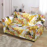 Cool Bee Honeycomb Leaves Pattern Loveseat Couch Slipcover